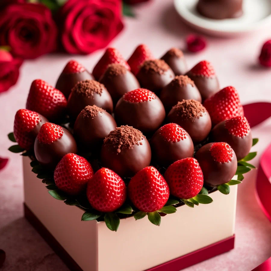 Fresh strawberries arranged in an elegant presentation